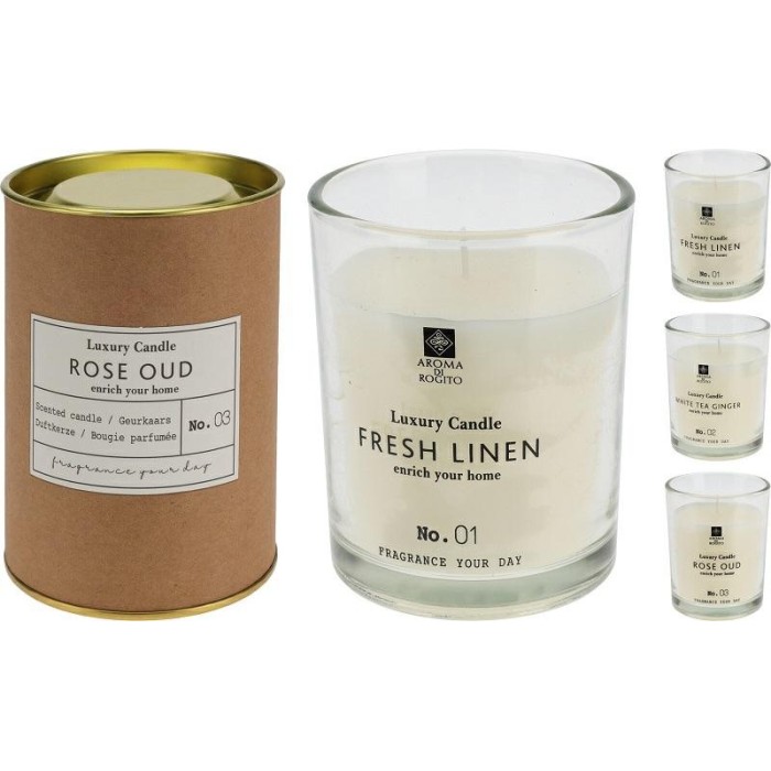 VASO VETRO C CANDELA 10CM 3ASS